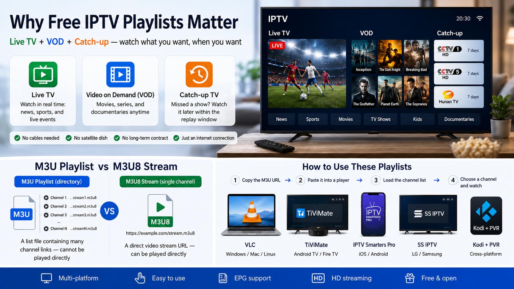 Free IPTV playlist resources overview